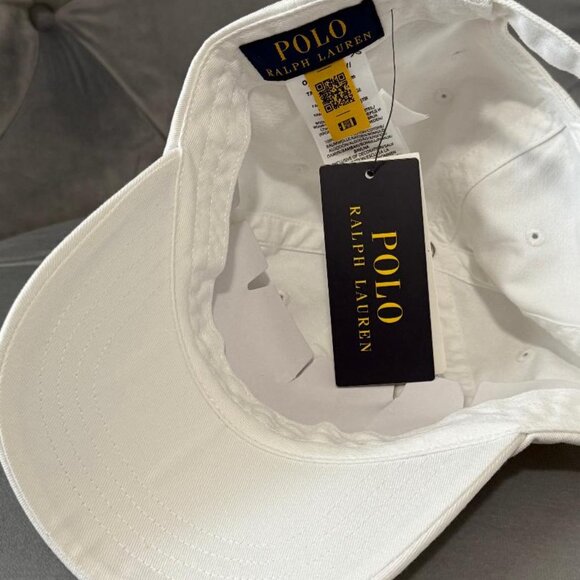 Polo Ralph Lauren White Logo Chino Baseball Cap NWT - Picture 4 of 5